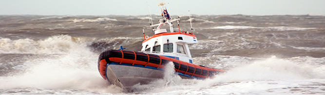 Coast Guard Boat in Rough Water